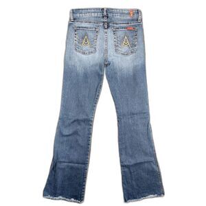 7 For All Mankind A Pocket Bootcut Jeans Womens Size 27 Raw Hem Y2K Stretch